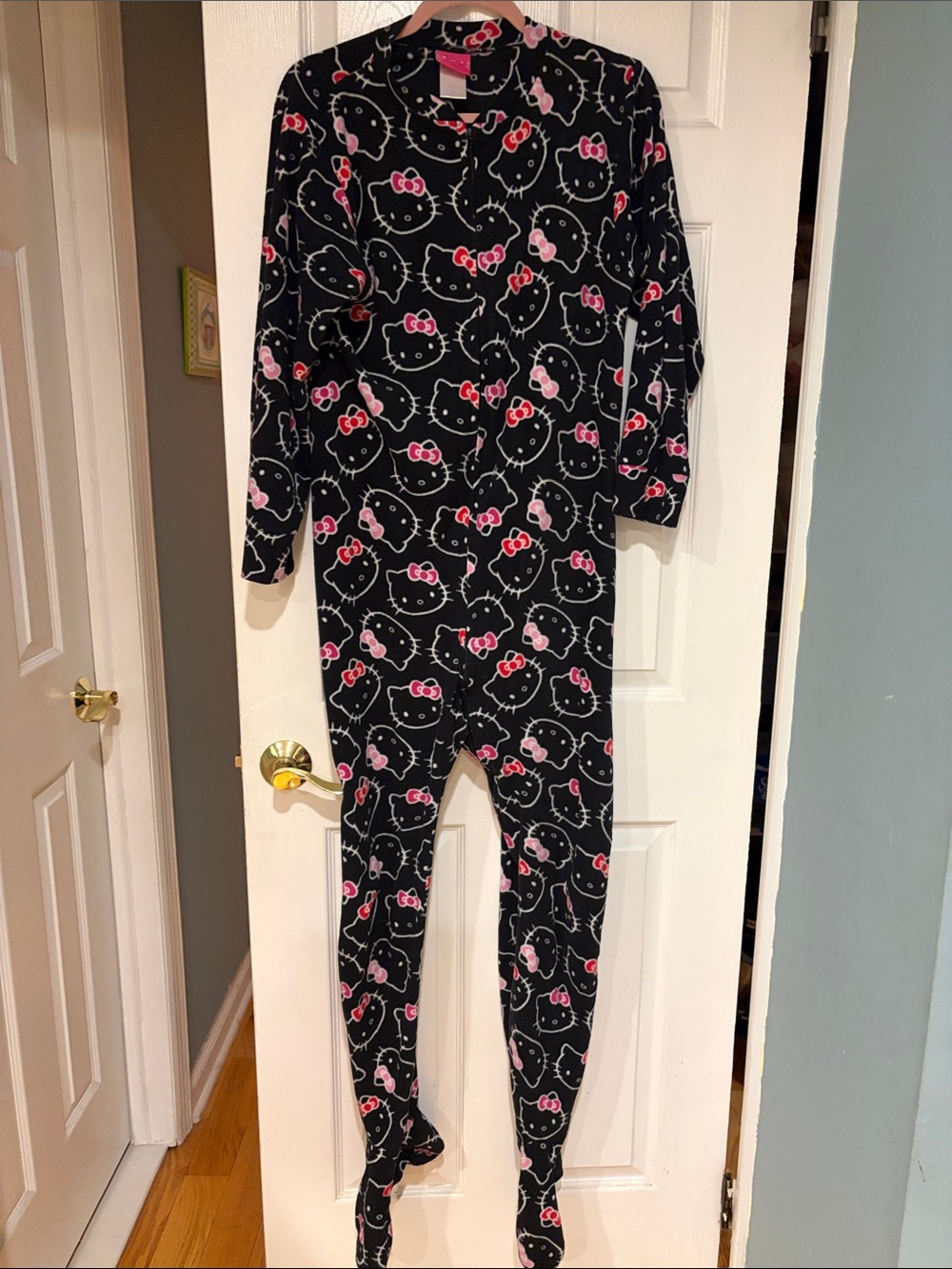 Hello Kitty Black and Pink Footed Kids One-Piece